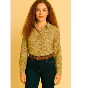 💛 🌺 Gap colorful button up collared boyfriend shirt 🌺 💛